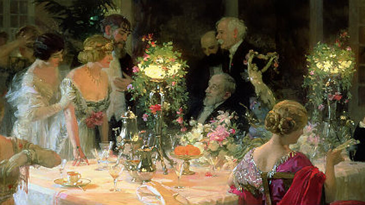 Ausschnitt aus "Das Ende eines Abendessens" von Jules-Alexandre Grün (1913)