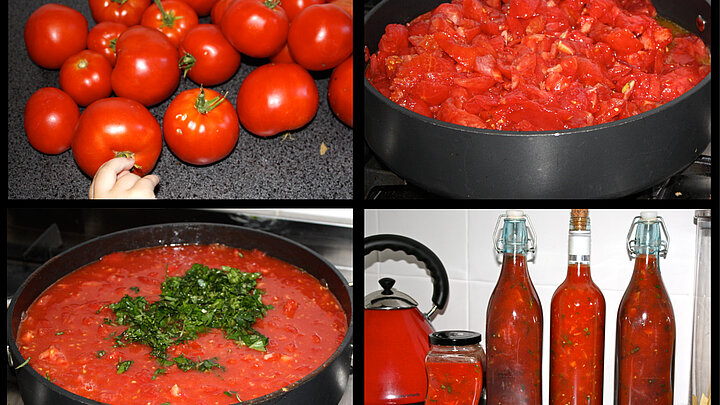 Variante der Sauce in Rot