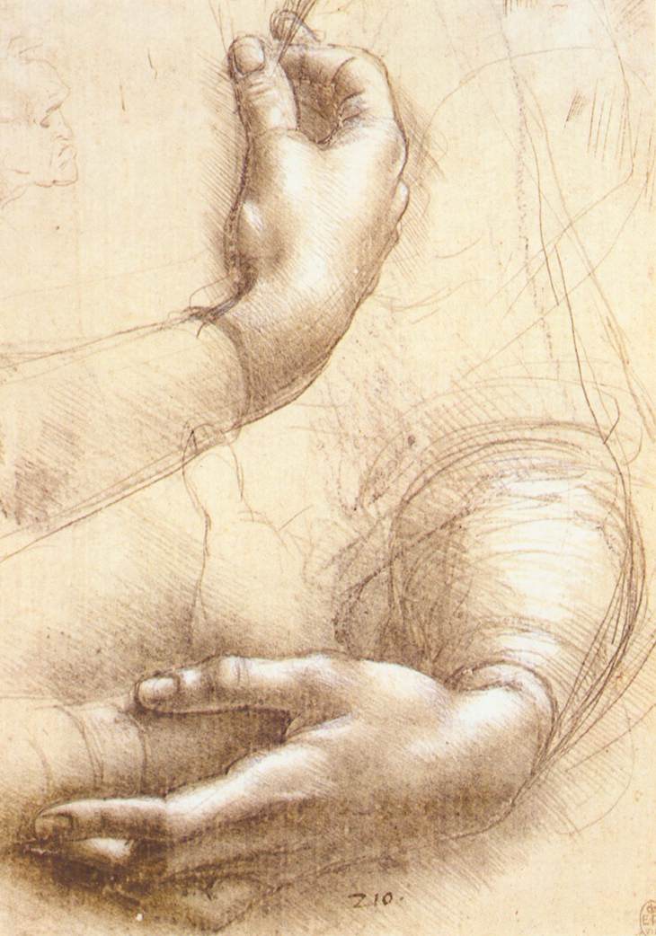 Leonardo da Vinci - Handstudie Quelle: Wikipedia